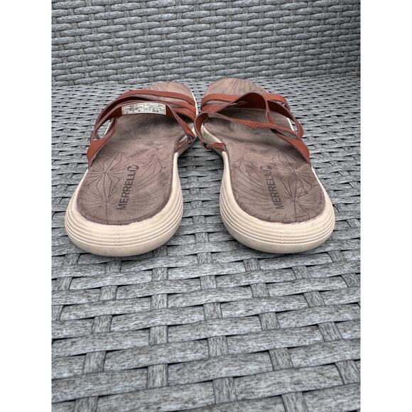 Merrell Duskair‎ Seaway Sandals Slide Open Toe Leather Oak Brown Womens Size 6 - Picture 6 of 9